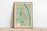 Philippine Islands Map Wall Print| Philippines Map Poster