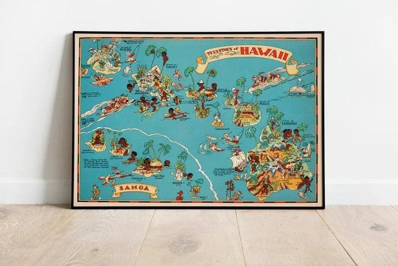 Hawaii Map Print| Fine Art Prints