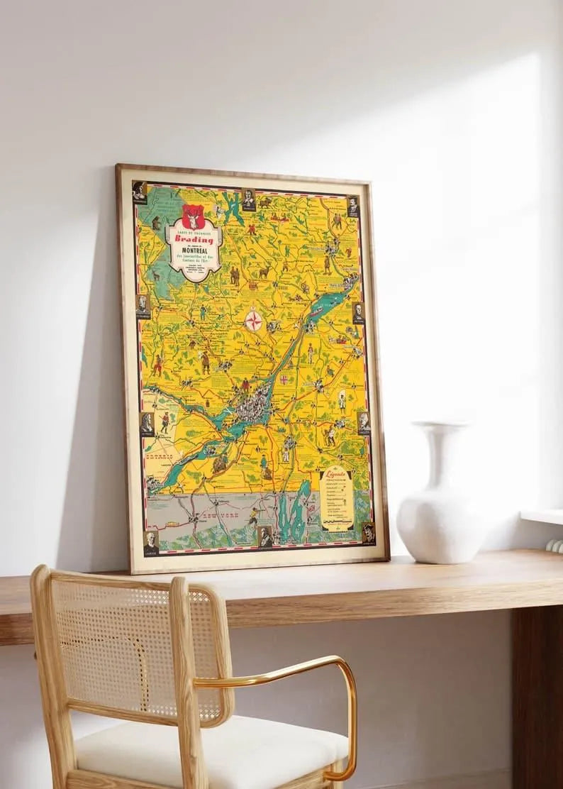 Pictorial Map of Montreal, Canada| Poster Print