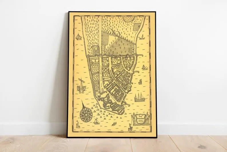 Pictorial Map of New Amsterdam| New York Wall Art