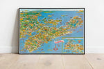 Pictorial Map of Nova Scotia| Framed Wall Art Print