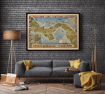 Pictorial Map of the Republic of Panama and Canal Zone| Old Map Wall Art Print