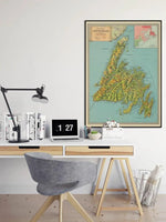 Picture Map of Newfoundland| Canvas Art Wall Decor