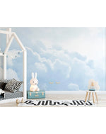 Pastel Blue Sky Clouds Bedroom Wall Mural