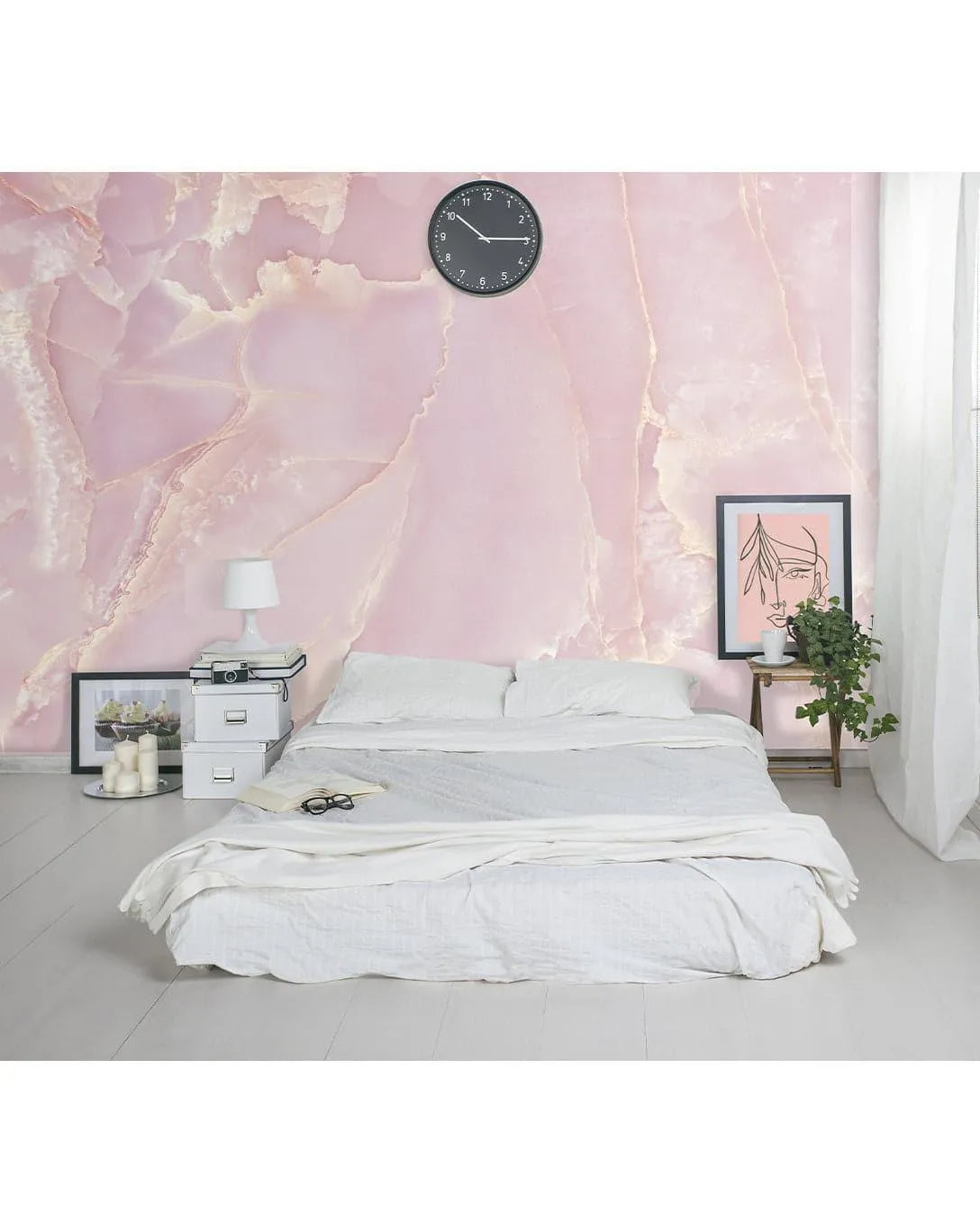 Pink Abstract Marble Stone Texture Wall Mural