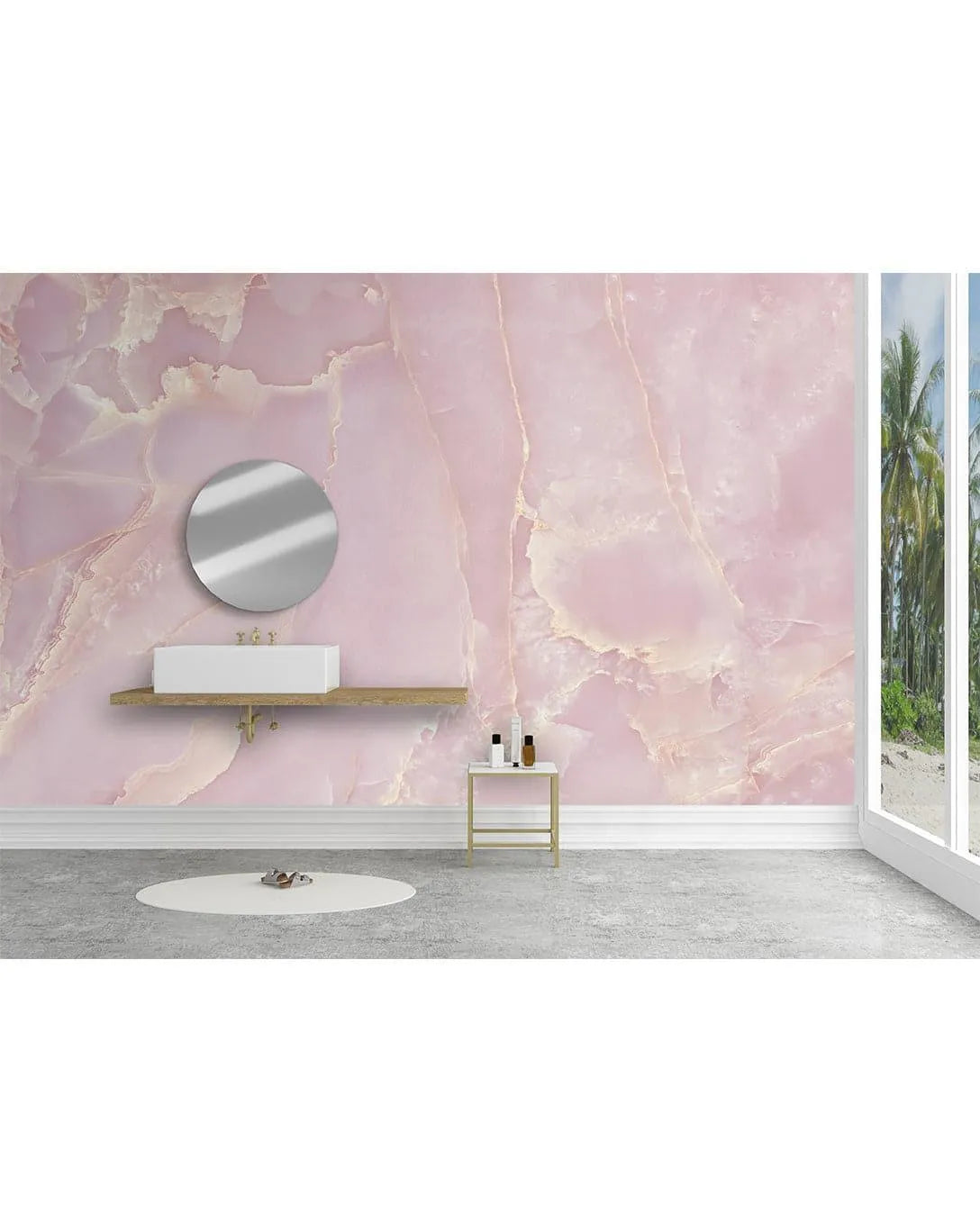 Pink Abstract Marble Stone Texture Wall Mural