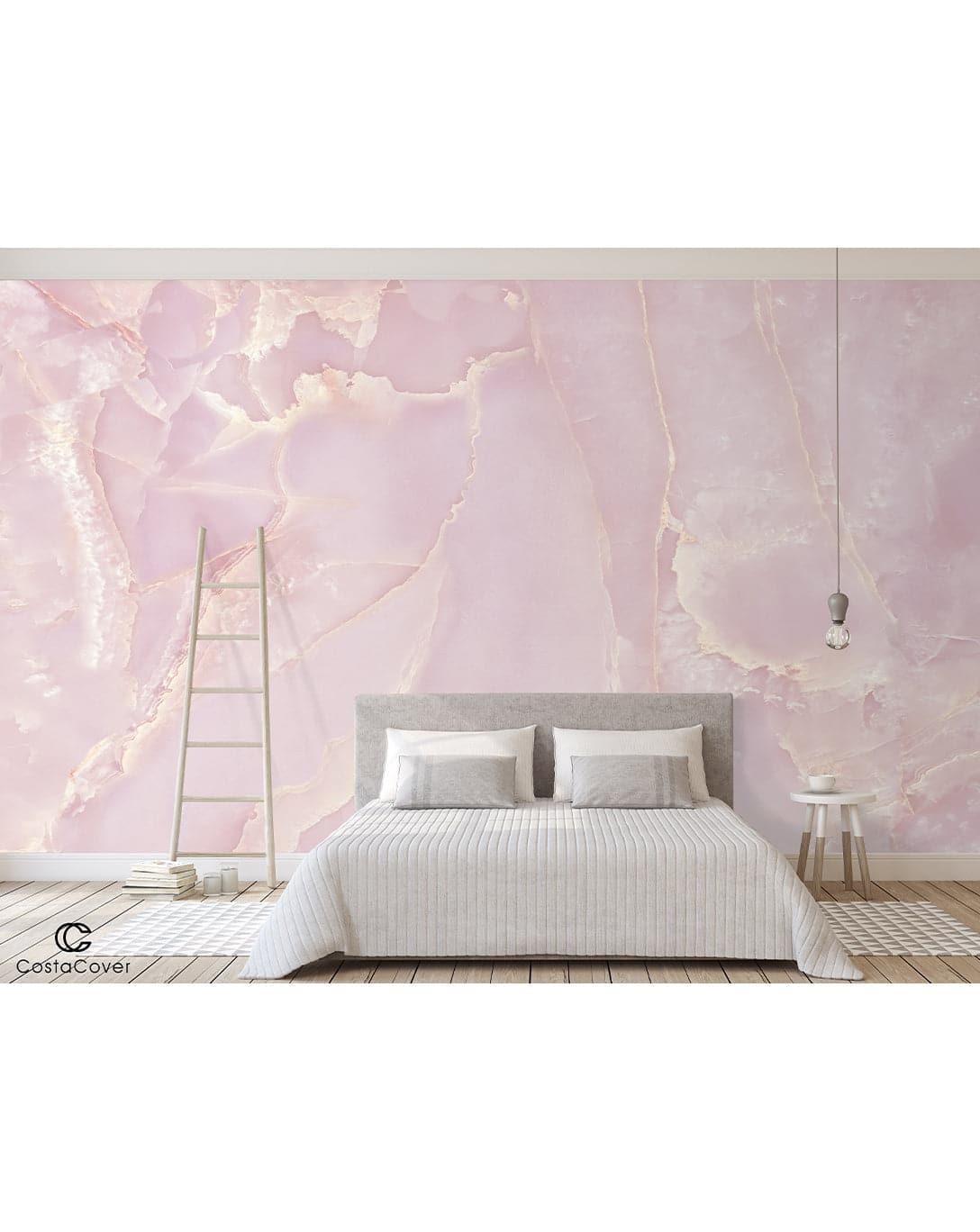 Pink Abstract Marble Stone Texture Wall Mural 