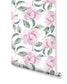 Pink Peonies Greenery Watercolor Floral Removable Wallpaper 