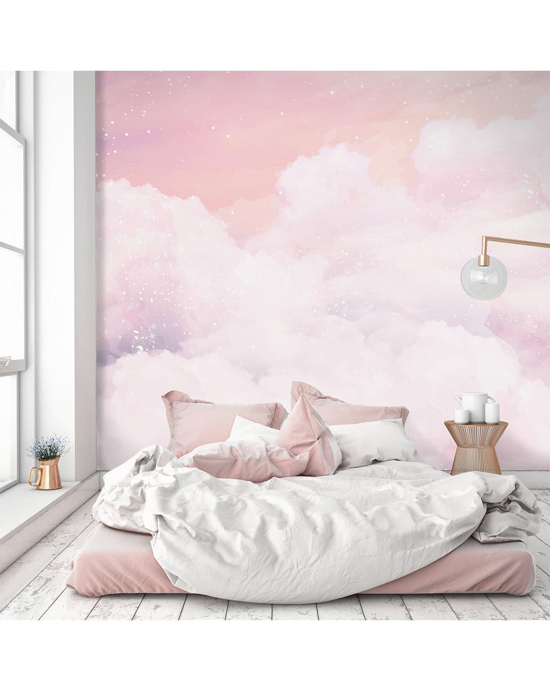Pink Unicorn Removable Wallpaper Pink Unicorn Removable Wallpaper Pink Purple Cloud and Sky Self Adhesive Wall Mural 