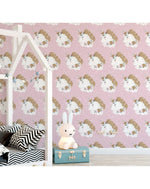 Pink Unicorn Removable Wallpaper