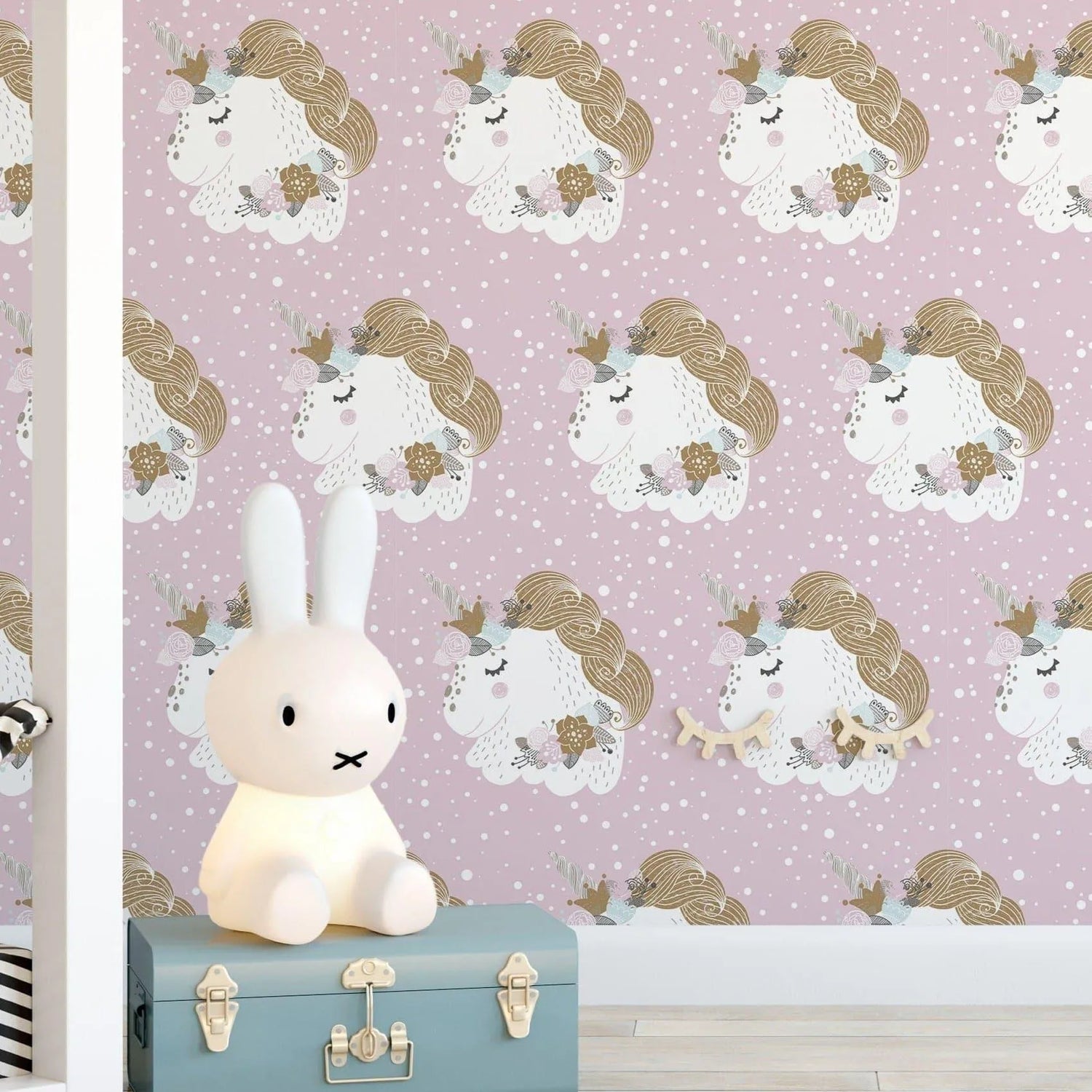 Pink Unicorn Removable Wallpaper