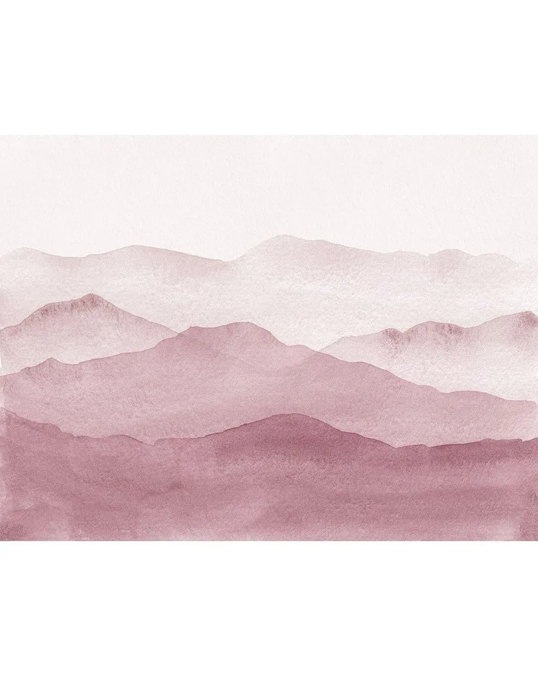 Pink Watercolor Abstract Mountains Mural