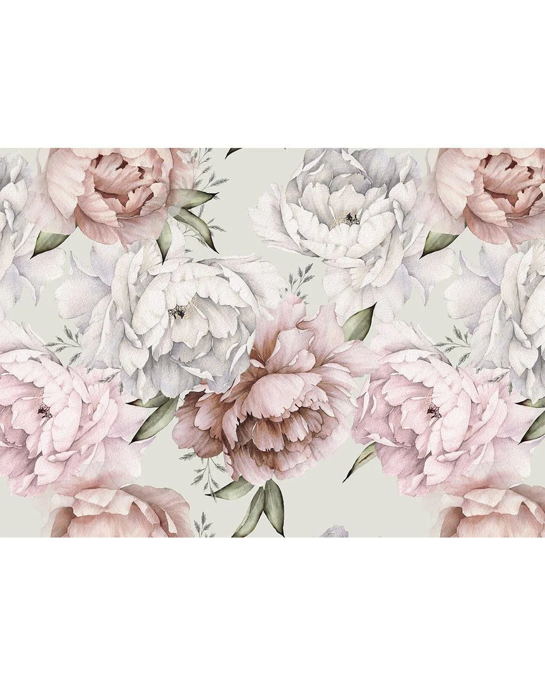 Pink Watercolor Large Peonies Wall Mural