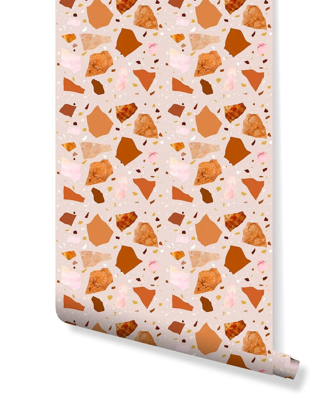 Pink and Orange Terrazzo Self Adhesive Wallpaper