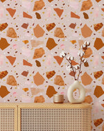 Pink and Orange Terrazzo Self Adhesive Wallpaper