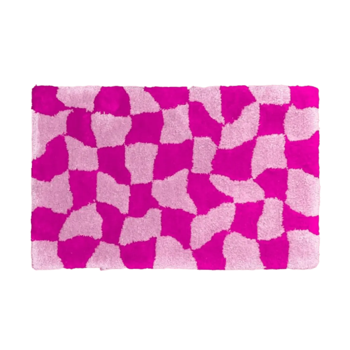 Pink Abstract Checker Hand Tufted Wool Rug - MAIA HOMES