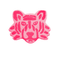 Pink Lion Face Hand Tufted Rug