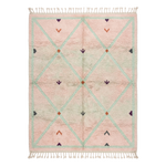 Pink Minimalist Meadow Moroccan Shag Rug