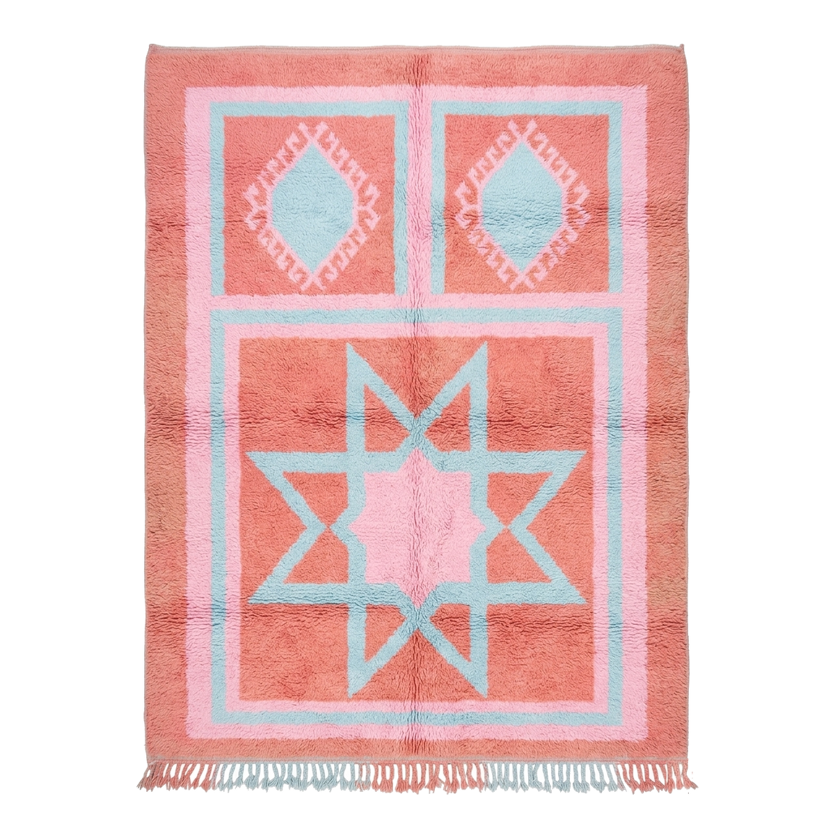 Pink Star Medallion Moroccan Shag Rug