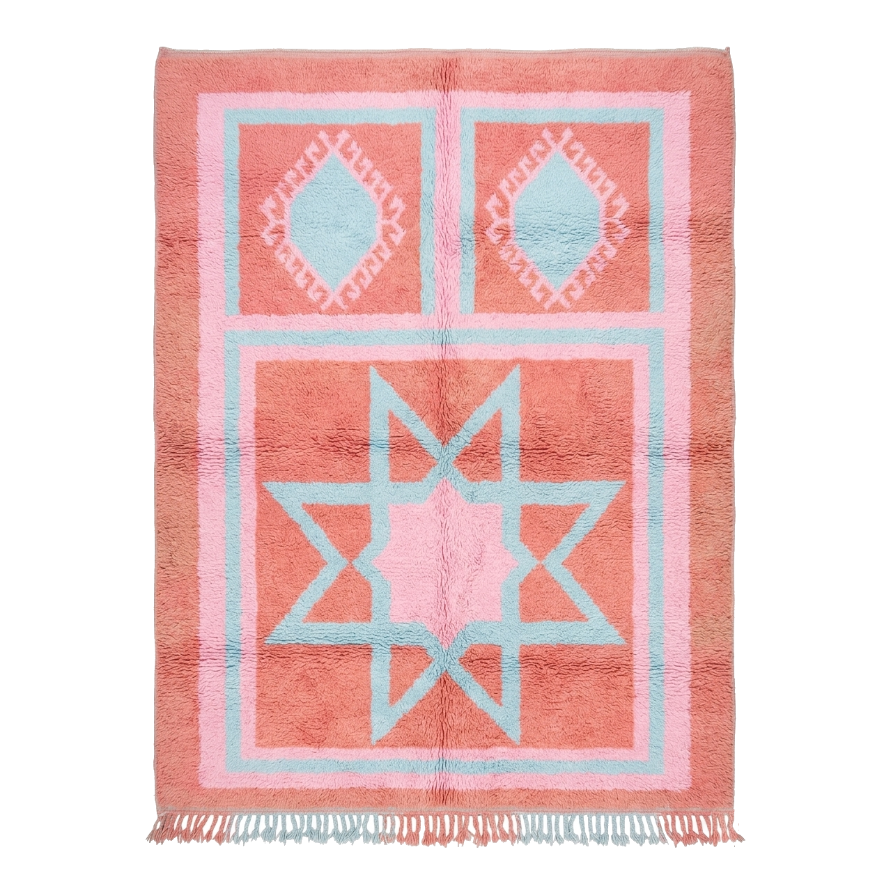 Pink Star Medallion Moroccan Shag Rug