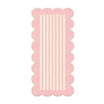 Pink scalloped border with white stripes 