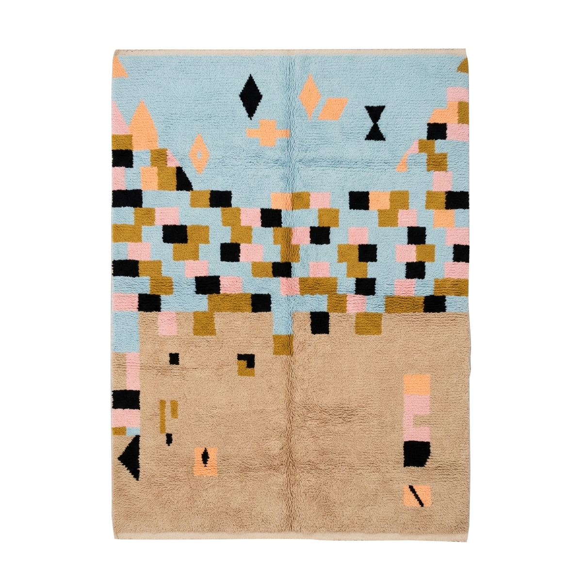 Pixelated Landscape Moroccan Shag Rug