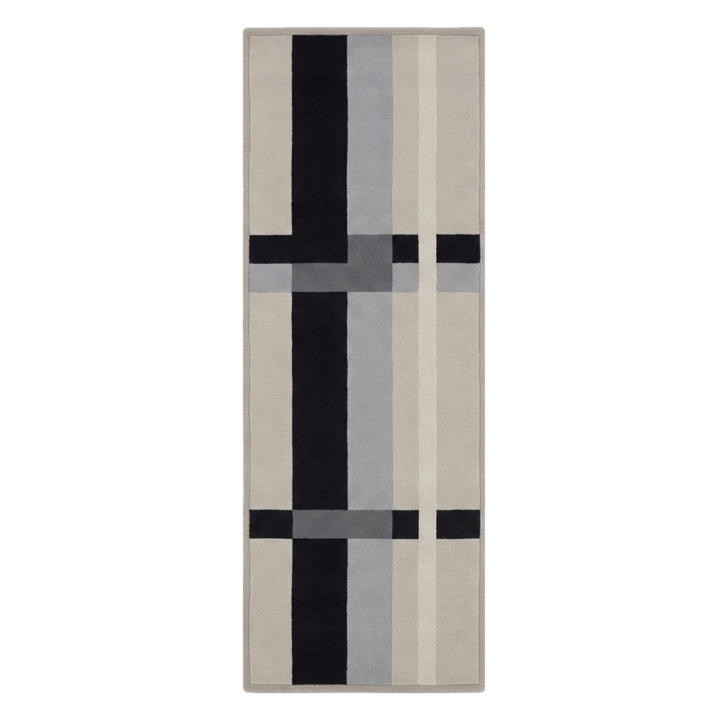 Plaid Grid Hand Tufted Runner Rug