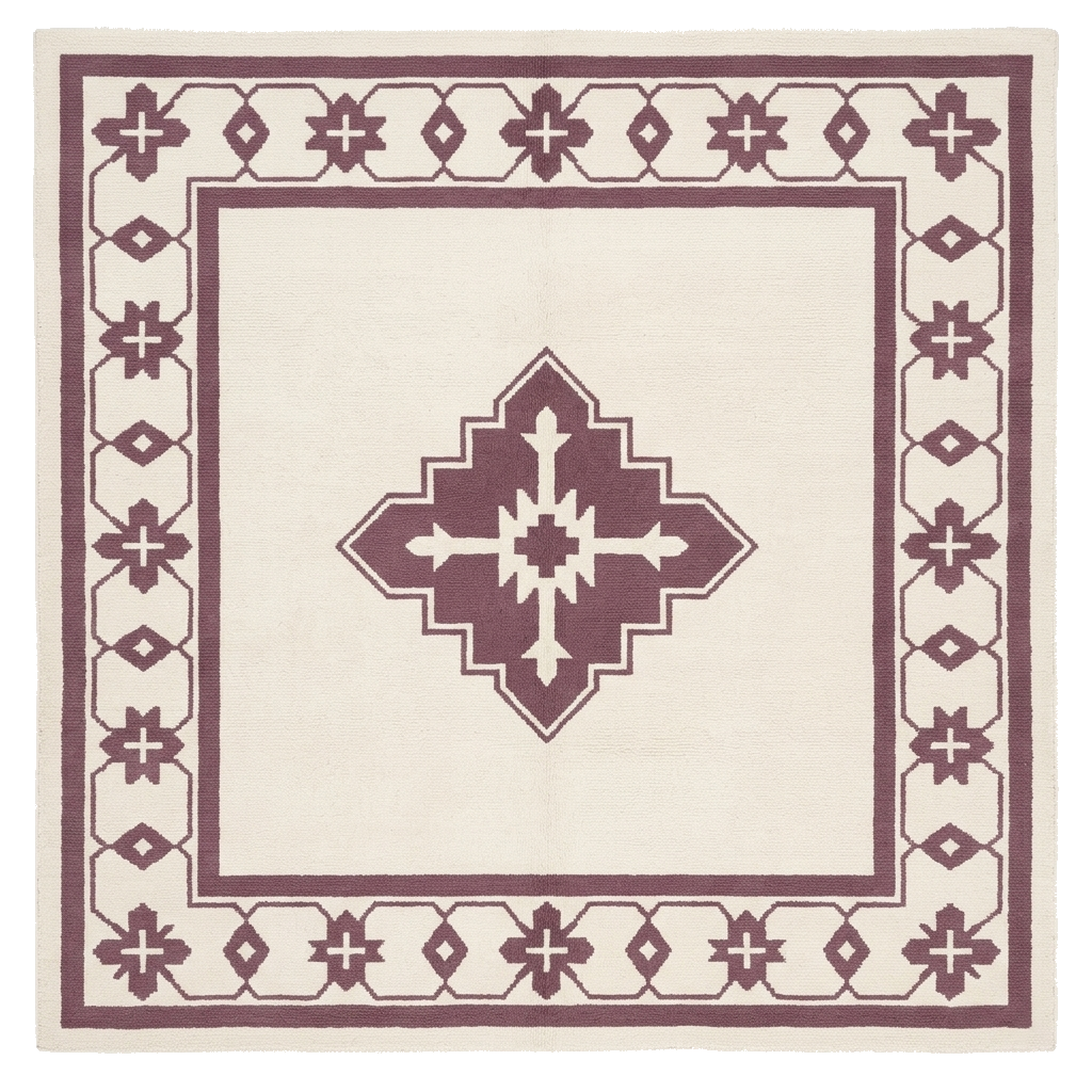 Plum Symmetry Hand Knotted Rug