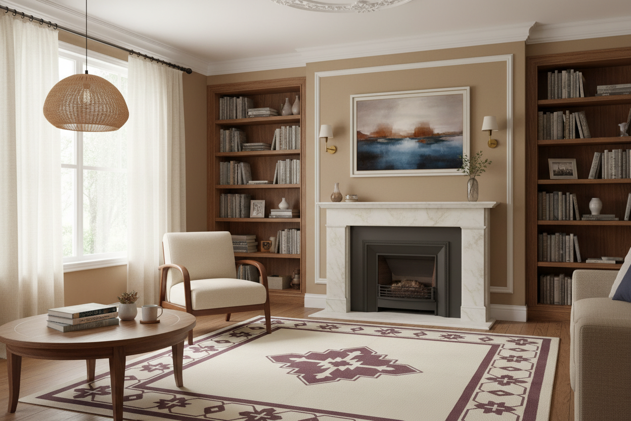 Plum Symmetry Hand Knotted Rug