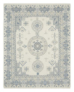Porcelain Khotan Hand Knotted Rug — ivory, blue, light blue traditional rug by Maia Homes on a white background