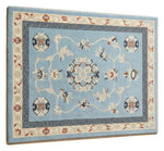 Powder Blue Palace Garden Hand Tufted Rug shown flat on a white background