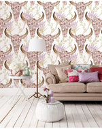 Protea Flowers With Skulls Removable Wallpaper