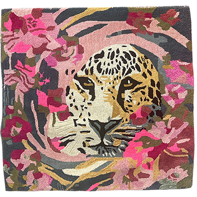 Prowl Through Petals Hand Tufted Rug