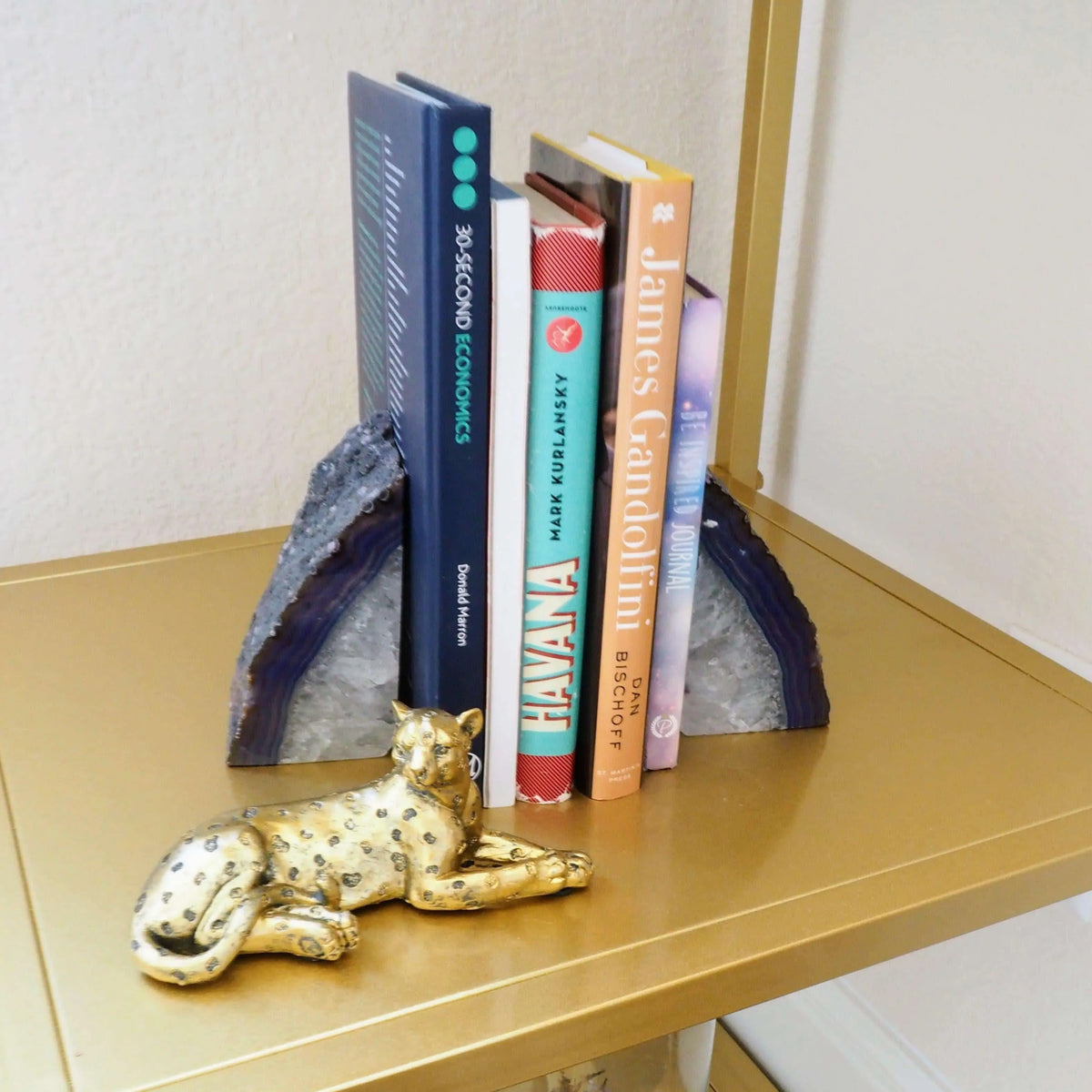 Purple Agate Stone Bookends