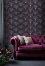 Purple Art Deco Diamonds Wallpaper