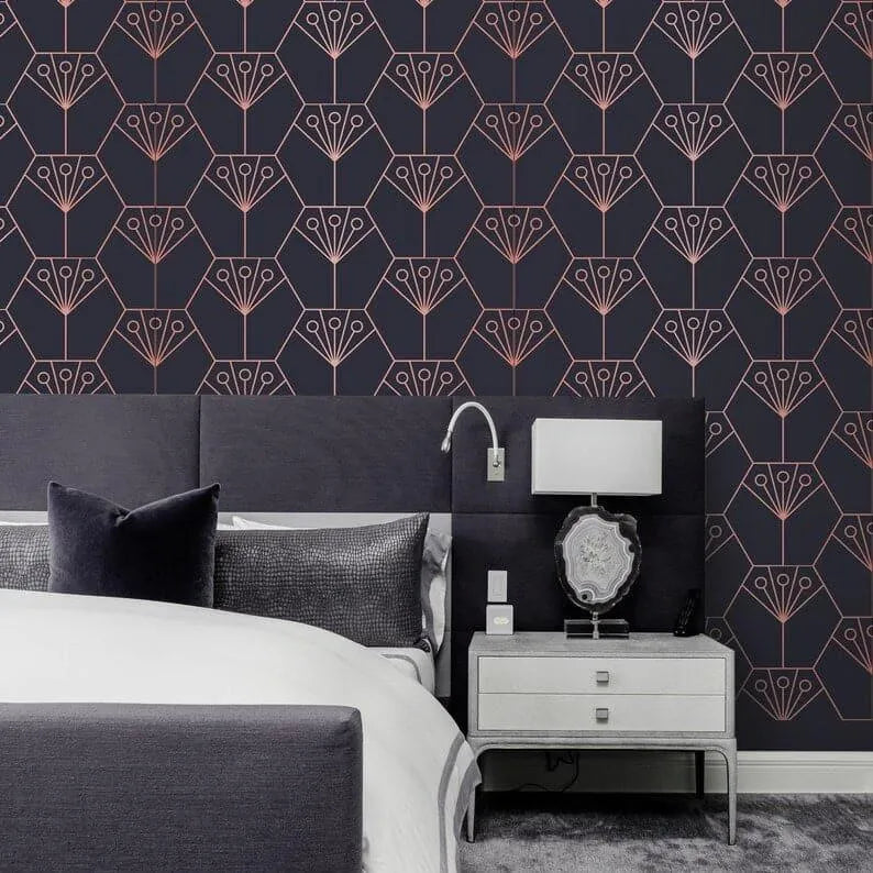 Purple Art Deco Diamonds Wallpaper