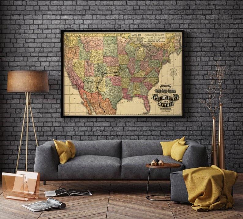 Railroad Map| Vintage Maps of US Railroad Map| Vintage Maps of US Railroad Map| Vintage Maps of US 