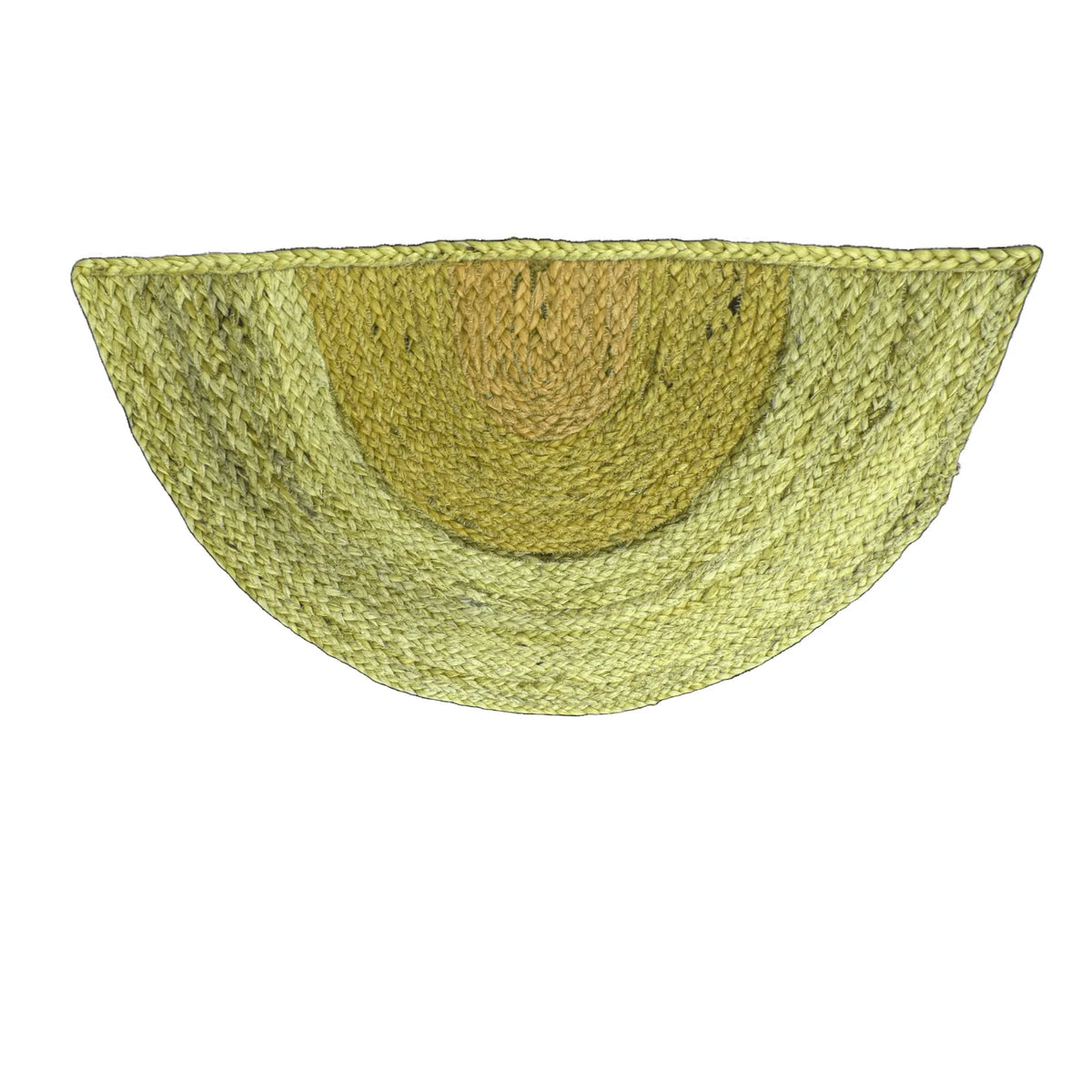 Two-Toned Half Moon Accent Jute Rug - Green