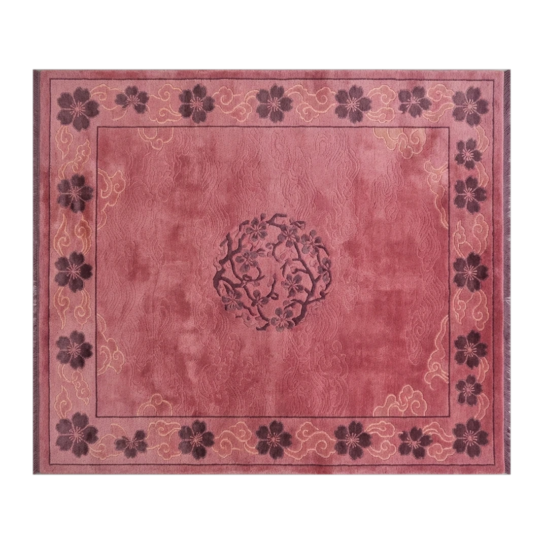 Raspberry Cloud Crest Hand Knotted Rug - alternate view