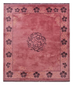 Raspberry Cloud Crest Hand Knotted Rug — pink, raspberry, plum chinoiserie rug by Maia Homes on a white background