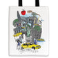 Reading is Cheaper Than Therapy Reusable Shopping Bag NYC Canvas Tote Bag 