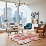 Red Brushstroke Hand Tufted Rug - MAIA HOMES
