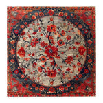 Red Petal Elegance Hand Knotted Area Rug