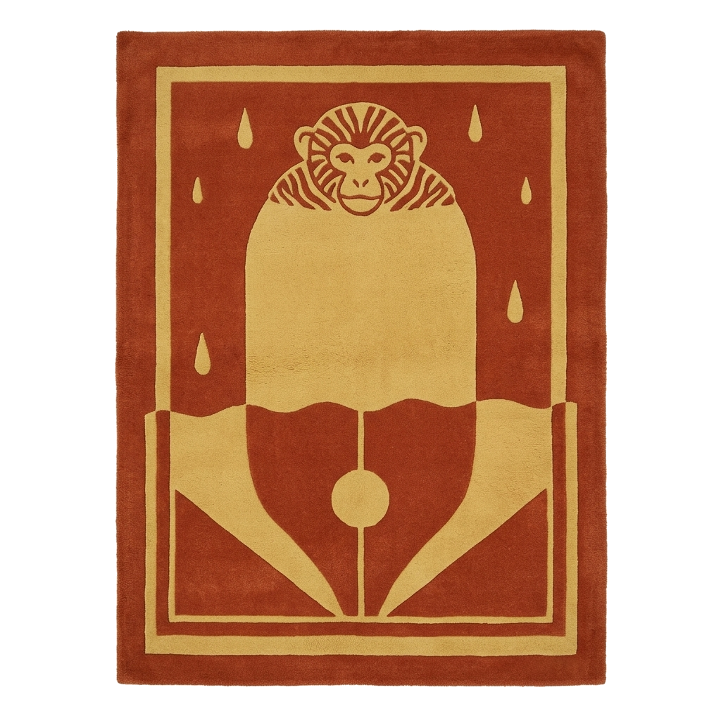 Regal Lion Emblem Hand Tufted Rug