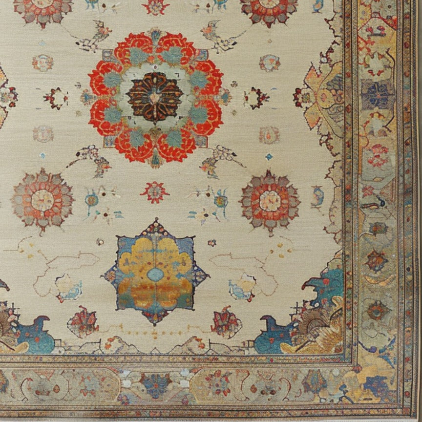 Regal Blossom Medallion Hand Knotted Area Rug