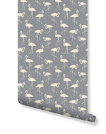 Retro Tropical Pink Flamingos Removable Wallpaper