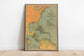 Caribbean Map Wall Print| Central America Map