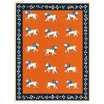 The Roaring Parade Hand-Tufted Rug is a striking piece that brings the majesty of wildlife into your home decor. This rug features a procession of majestic lions in ivory and navy, set against a neutral background, creating a bold and elegant statement piece