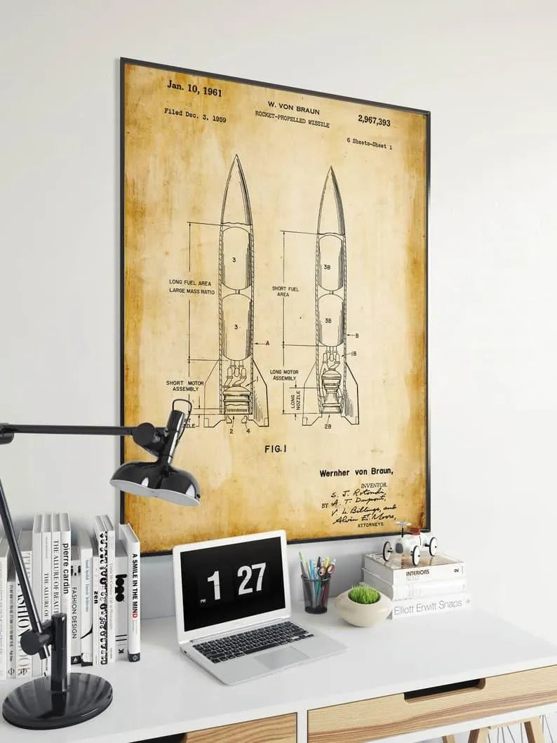 Rocket Patent Print| Framed Art Print