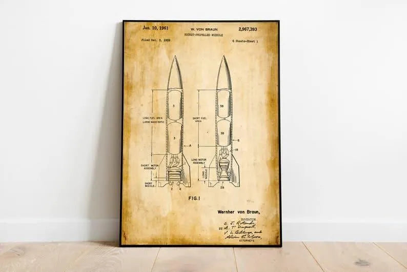 Rocket Patent Print| Framed Art Print